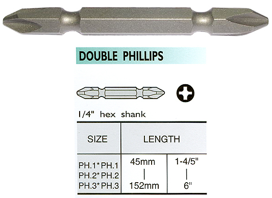 Double End Bits - Double End Phillips Bits Double End Bits - Double End Phillips Bits